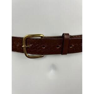 Unbranded Braided Dress Belt Brown Womens Large Genuine Leather 1"